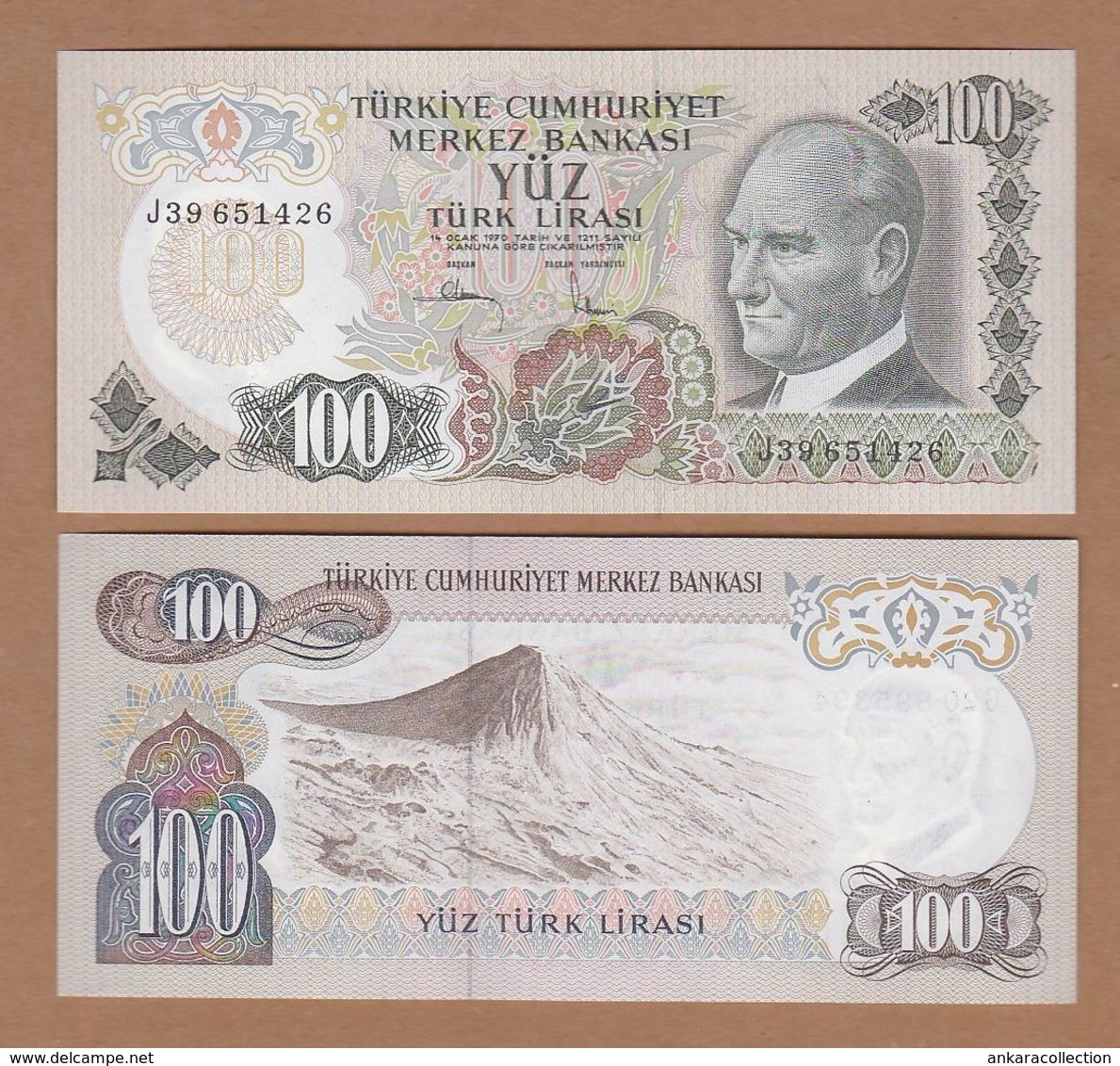 AC - TURKEY - 6th EMISSION 100 TL J UNCIRCULATED MOUNT ARARAT - Turquie