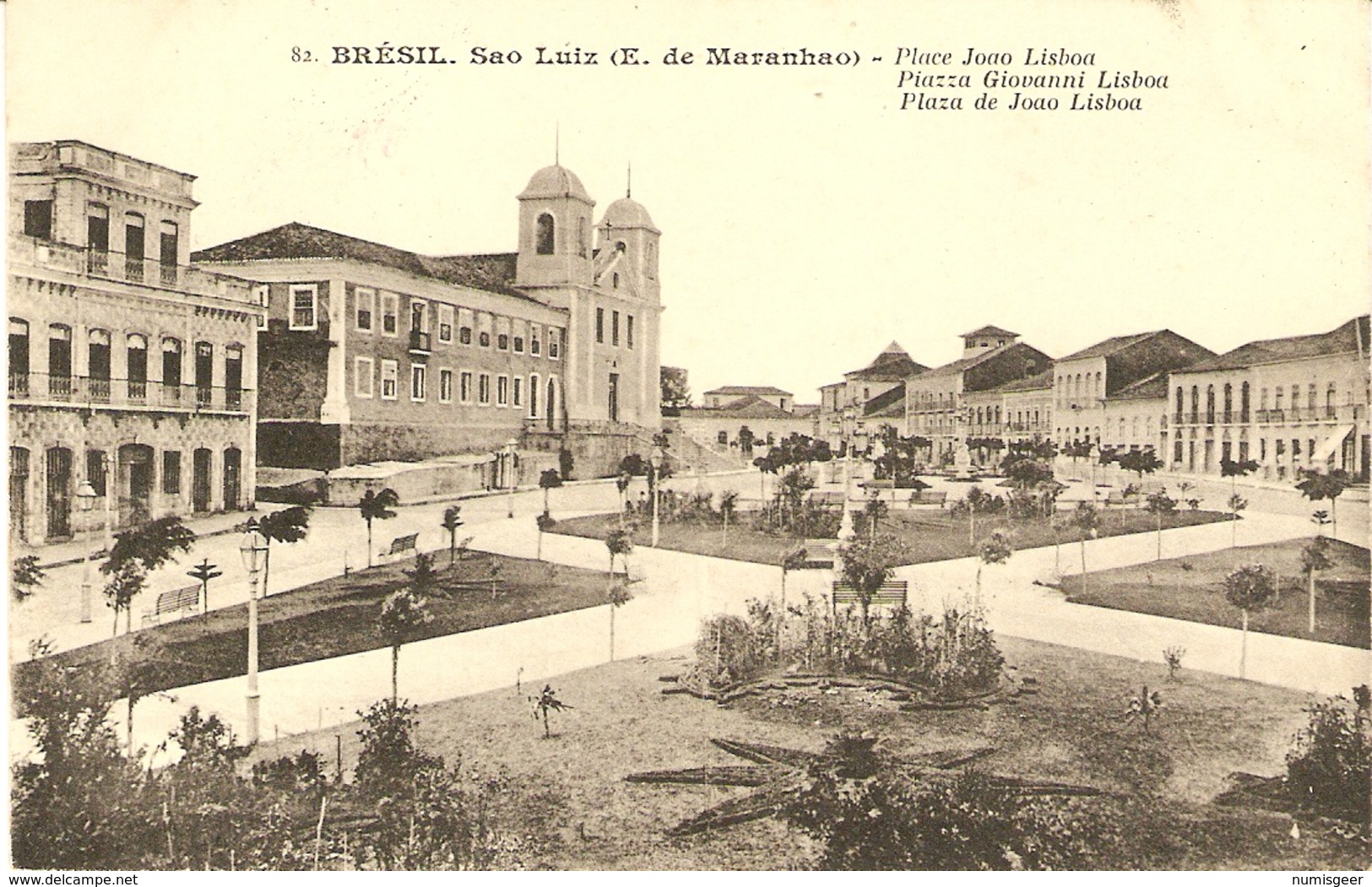 SAO LUIZ   --  Place Joao Lisboa - Plaza De Joao Lisboa ( 2 SCANS ) - São Luis