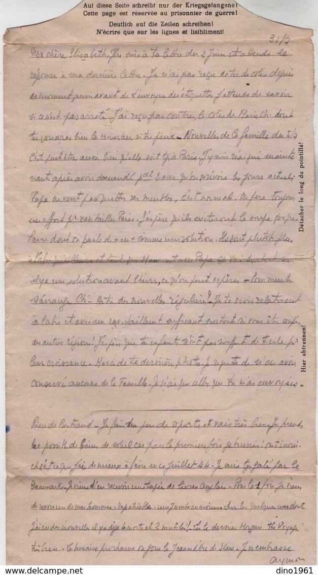 VP13.476 - MILITARIA - 2 Lettres Du Lieutenant Aymon MARTEL Prisonnier De Guerre En Allemagne - Documents