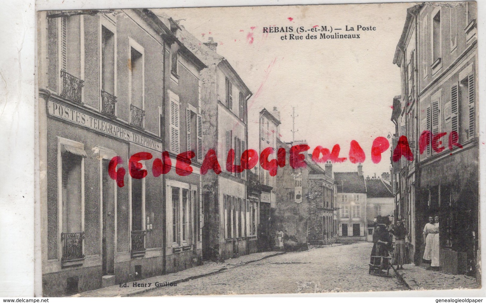 77 - REBAIS - LA POSTE ET RUE DES MOULINEAUX - Rebais