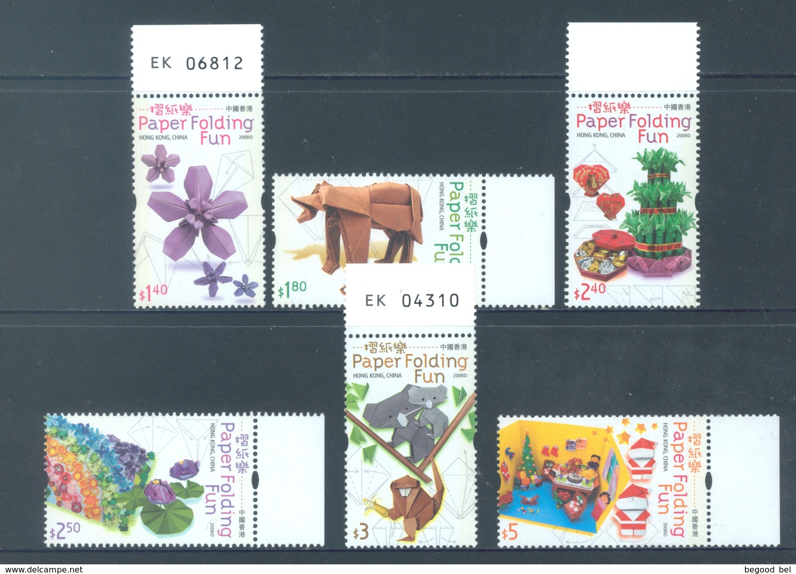 HONG KONG -  MNH/**- 2008 - PAPER FOLDING FUN - Yv 1385-1390 -  Lot 18287 - Neufs