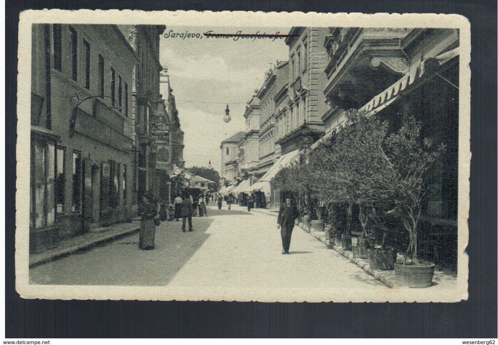 BOSNIA Sarajevo Franz Josef Strasse Ca 1915 OLD POSTCARD 2 Scans - Bosnia And Herzegovina