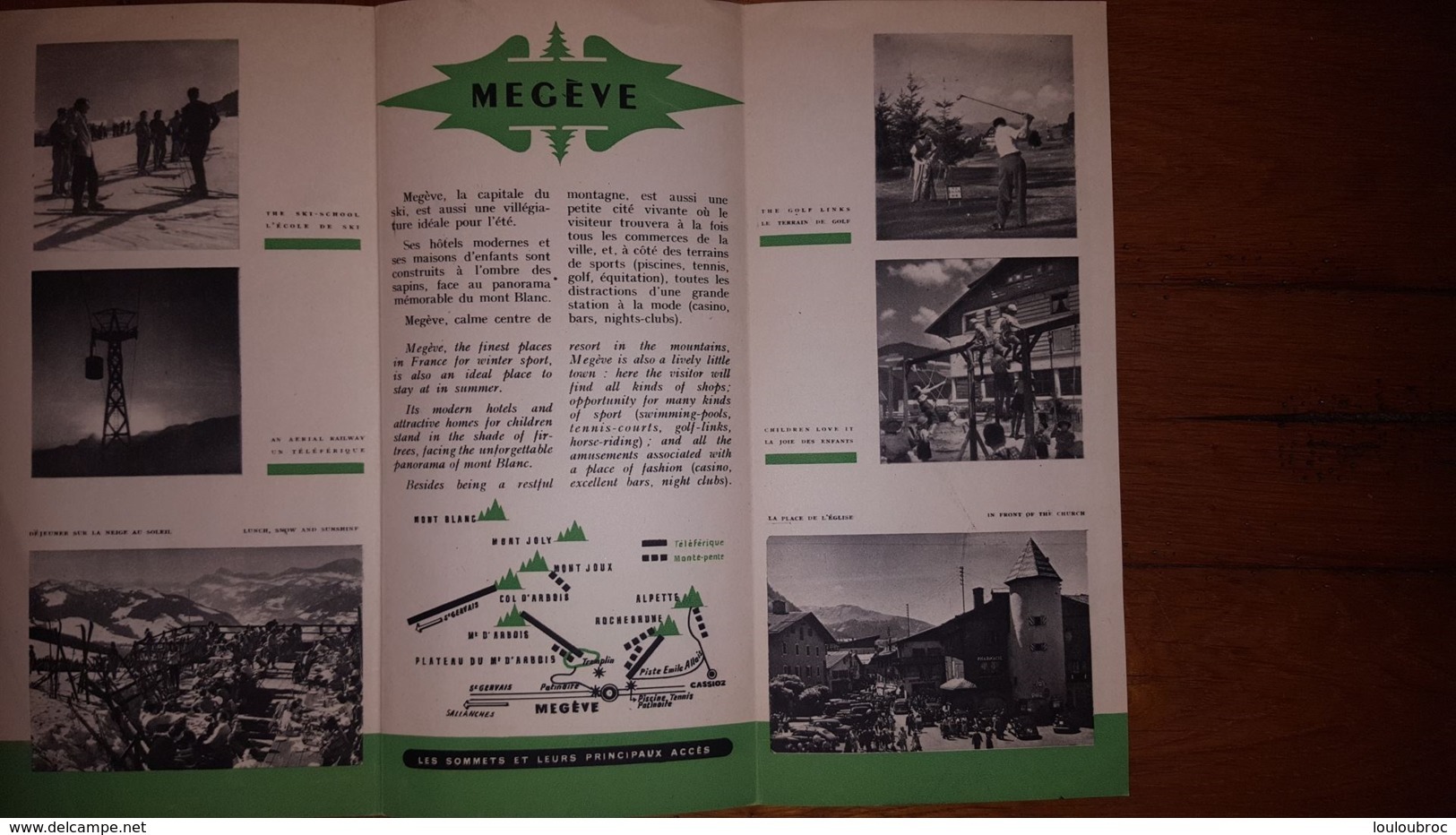 DEPLIANT TOURISTIQUE MEGEVE L'ENSOLEILLEE 1951 VOIR TOUS LES SCANS - Dépliants Touristiques