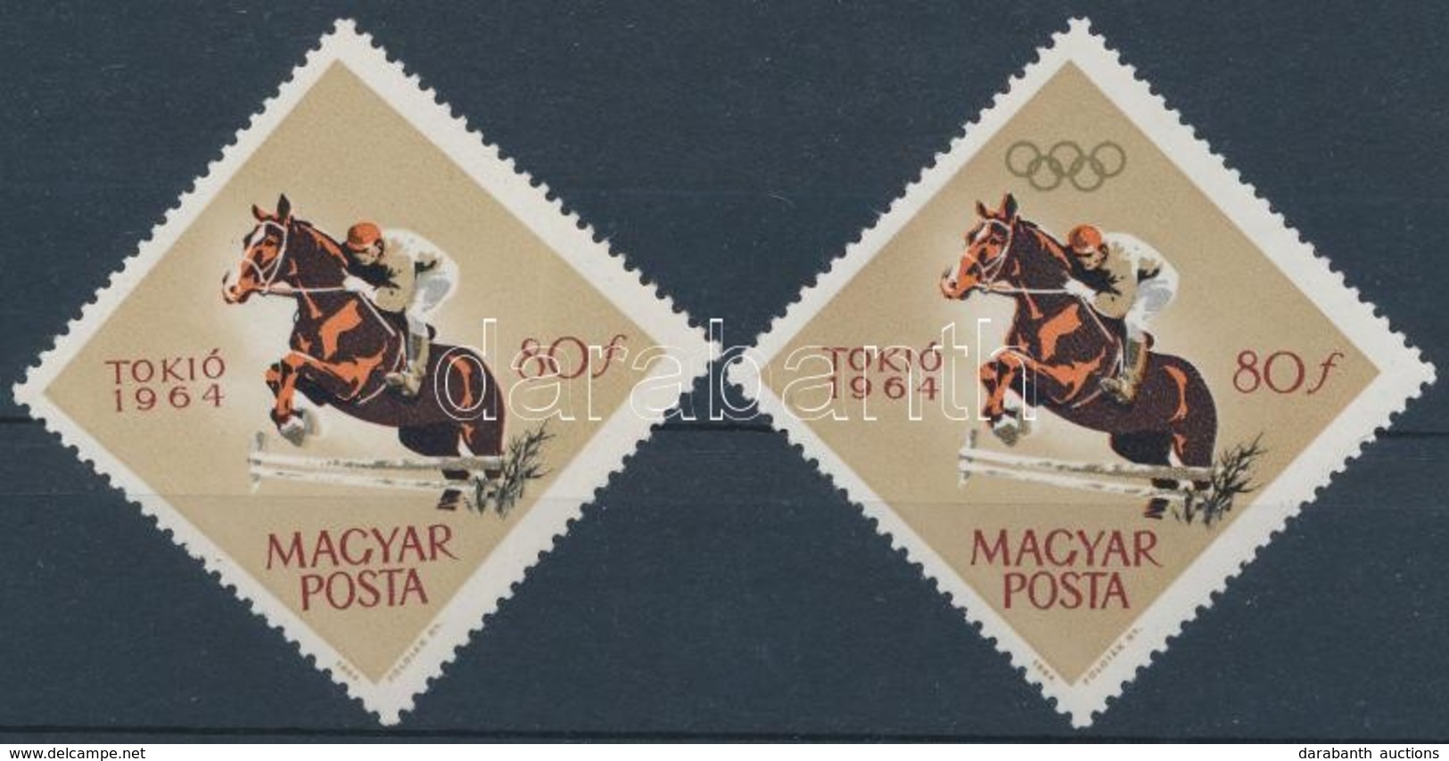 ** 1964 Tokiói Olimpia 80f Arany Színnyomat (olimpiai Karikák) Nélkül / Mi 2034, Gold Colour Print (olympic Rings) Omitt - Autres & Non Classés