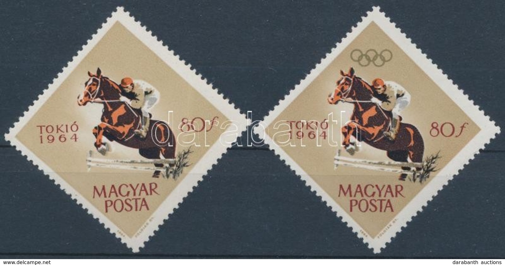 ** 1964 Tokiói Olimpia 80f Arany Színnyomat (olimpiai Karikák) Nélkül / Mi 2034, Gold Colour Print (olympic Rings) Omitt - Altri & Non Classificati