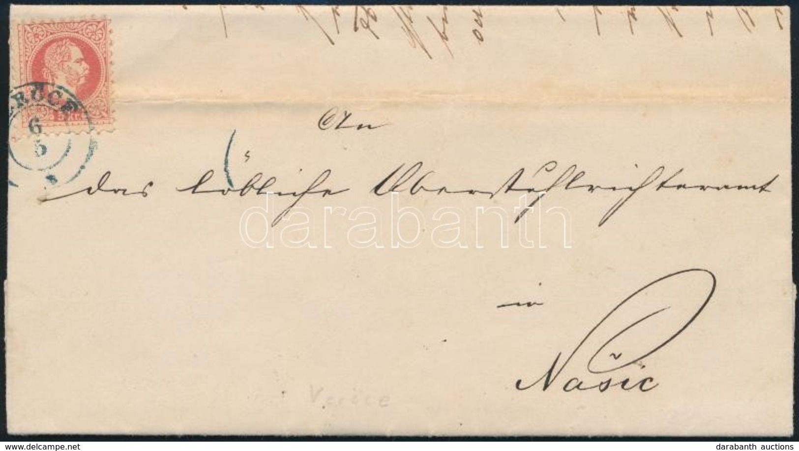 1869 5kr Ajánlott Levélen, Kék '(VE)RŐCE' (Gudlin 600 Pont) - Nasic - Sonstige & Ohne Zuordnung