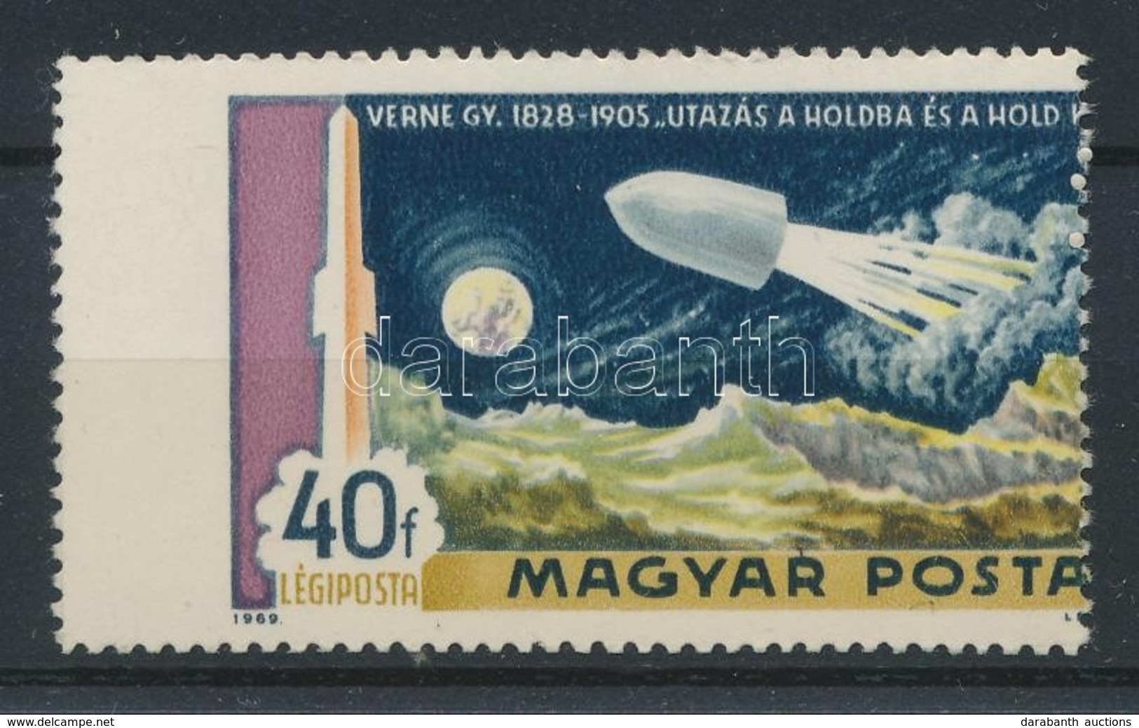 ** 1969 A Hold Meghódítása 40f Látványosan Elfogazott Bélyeg - Other & Unclassified