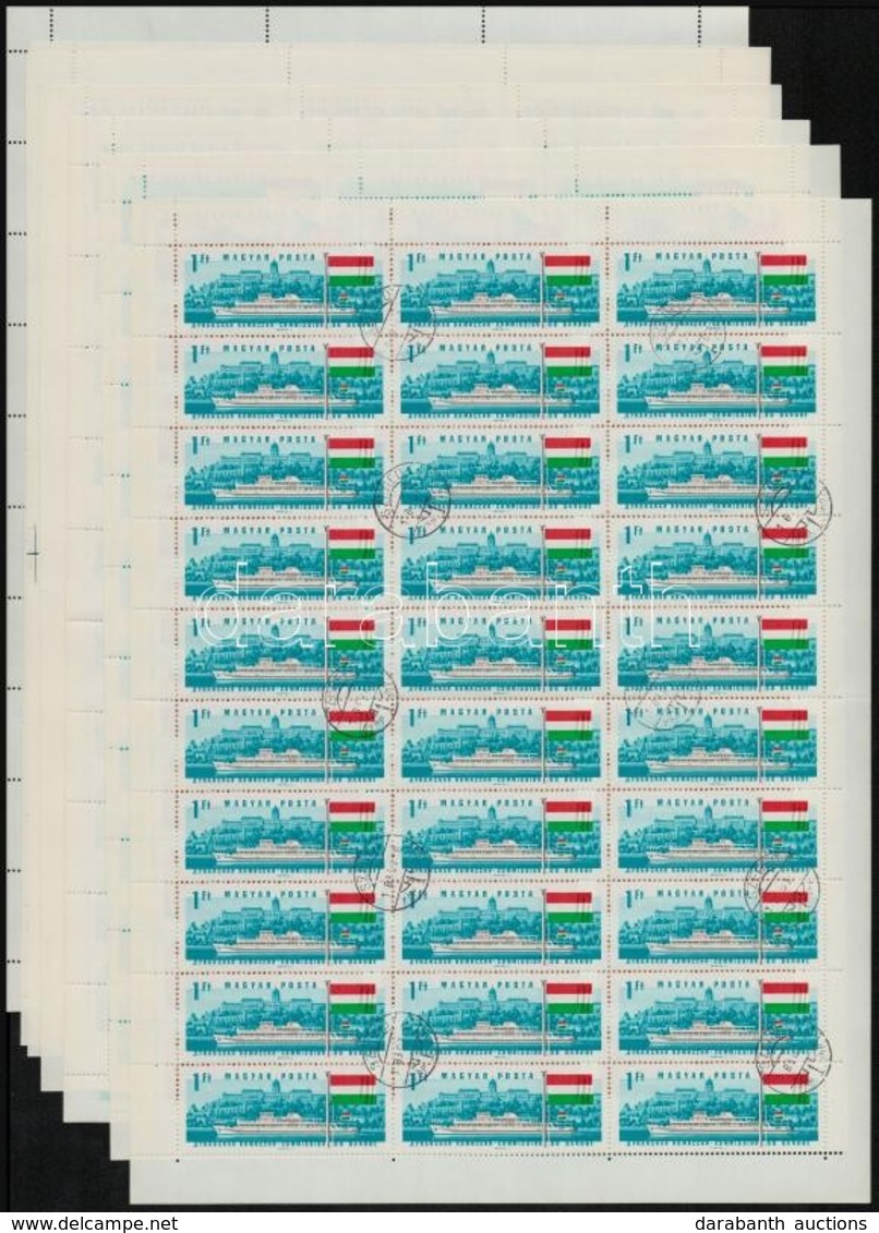 O 1967 Duna Bizottság Teljes ívsor, Az 1Ft értéken A Zászló Zöld Színe Enyhén Jobbra Tolódott / Mi 2323-2329 Set In Comp - Altri & Non Classificati