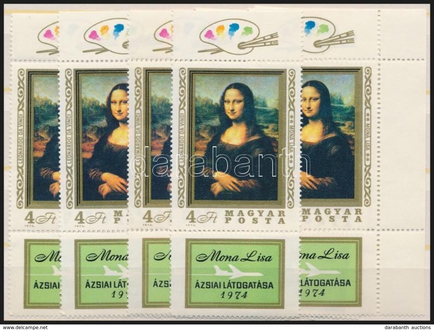 ** 1974 10 Db Mona Lisa Szelvényes Bélyeg (12.000) - Autres & Non Classés