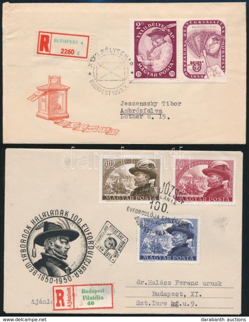 1950-1959 3 Db Klf Ajánlott FDC - Usati