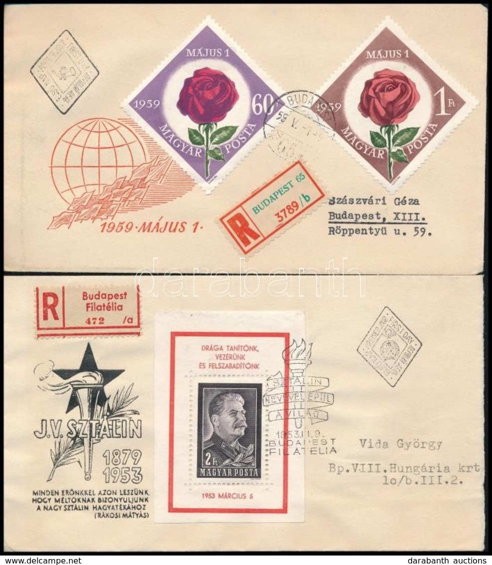 1953-1959 3 Db Klf Ajánlott FDC (8.300) - Oblitérés