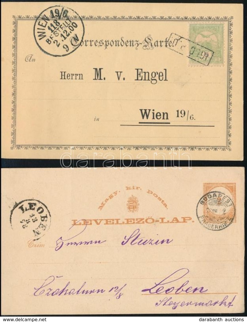 1878 + 1900 2 Db Levelezőlap Pályaudvari Ill. Vasúti Bélyegzéssel - Oblitérés