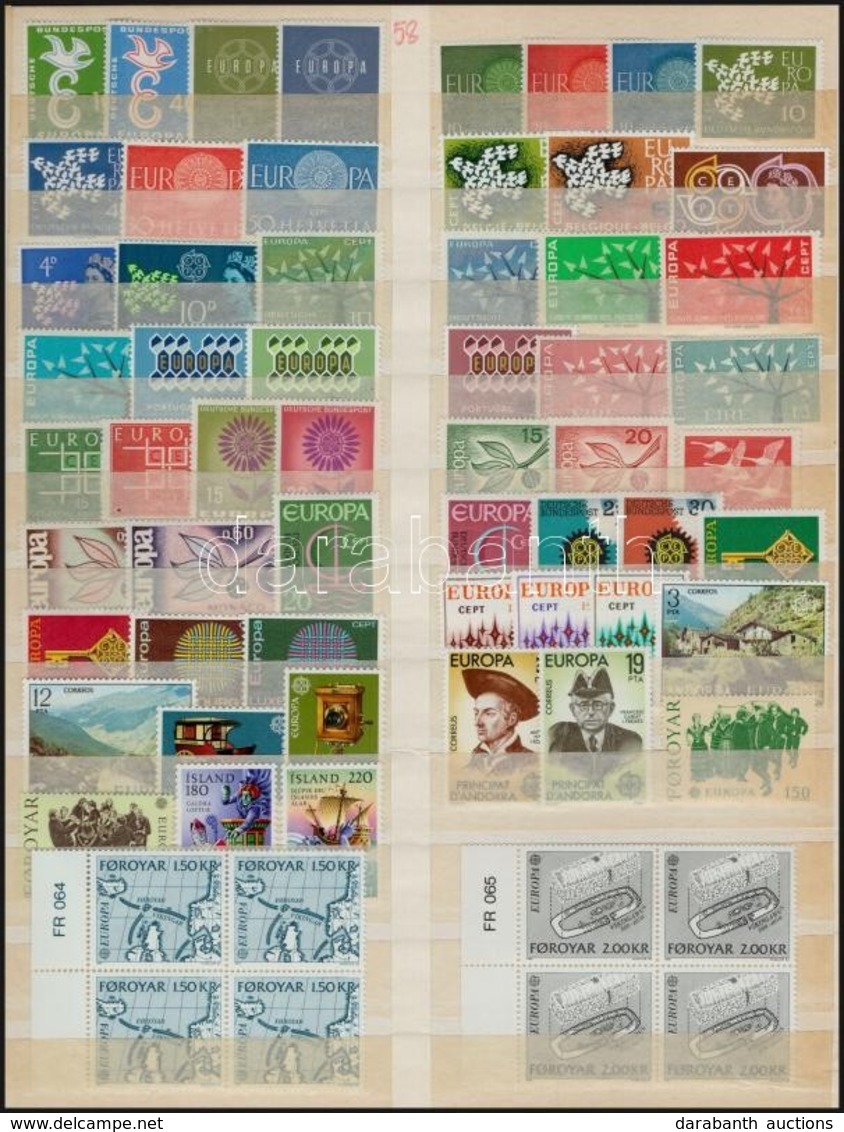 ** 1958-1995 91 Db Europa CEPT  Bélyeg 18 Országból Sorokkal és összefüggésekkel - Altri & Non Classificati