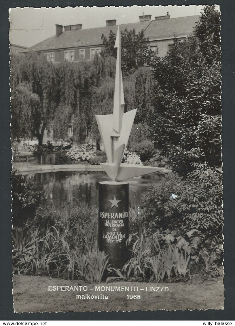 +++ CPA - ESPERANTO - Monumento - Linz/D - Malkovrita 1965   // - Esperanto