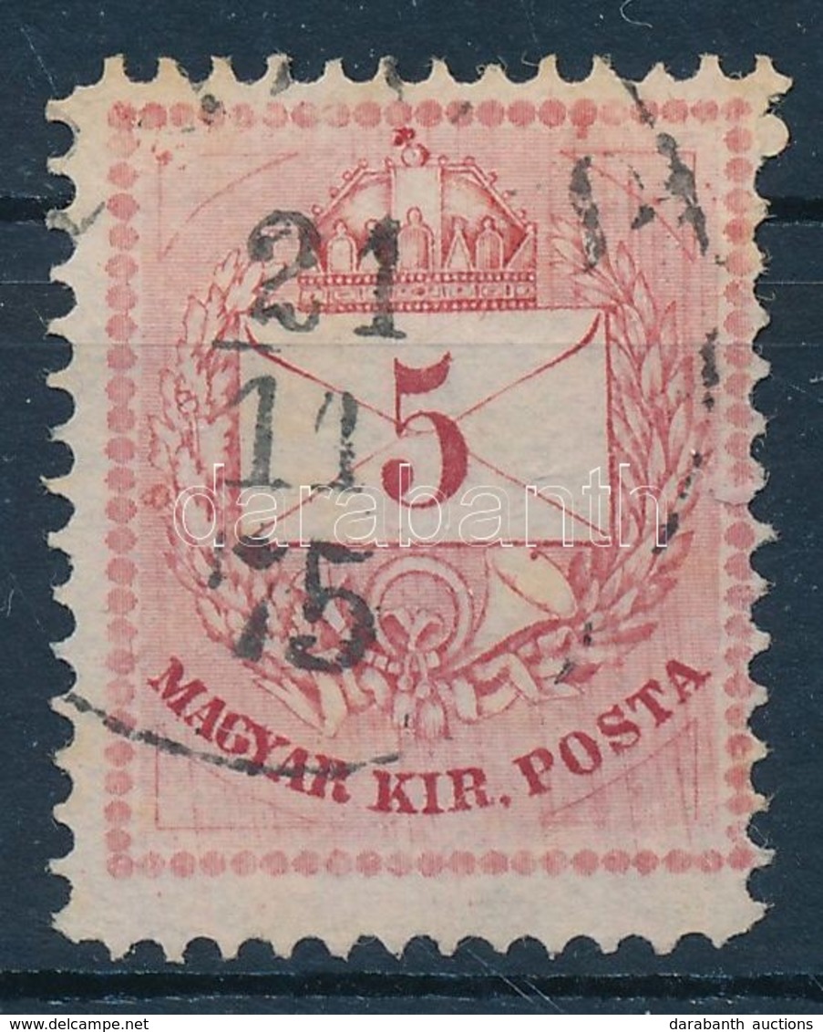 O 1874 5kr Jobb Oldalon Sokszoros Karccal (ex Lovász) - Autres & Non Classés