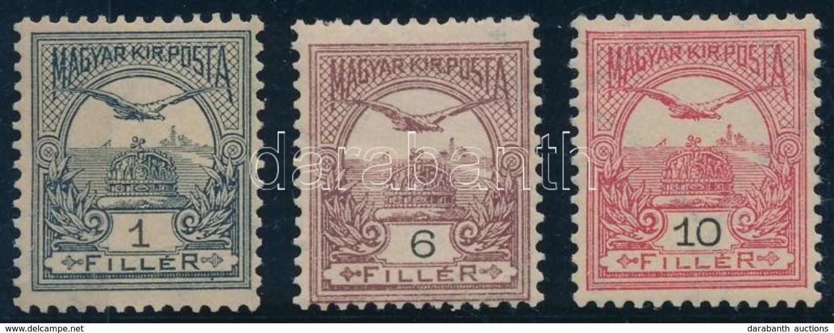 ** 1900 Turul 1f, 6f Lilásvörös és 10f (3.800) - Autres & Non Classés