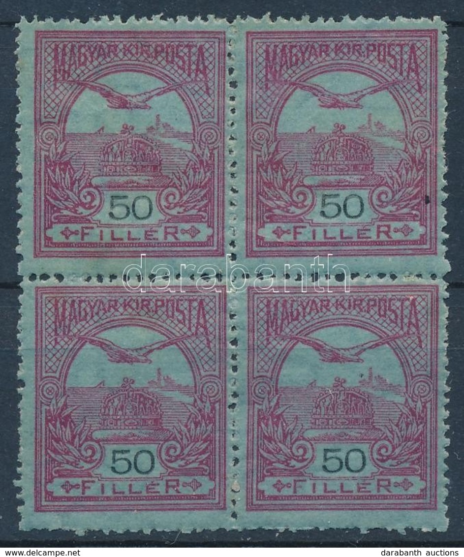 ** * 1913 Turul 50f Négyestömb, Benne II. Típusú Bélyeg - Sonstige & Ohne Zuordnung