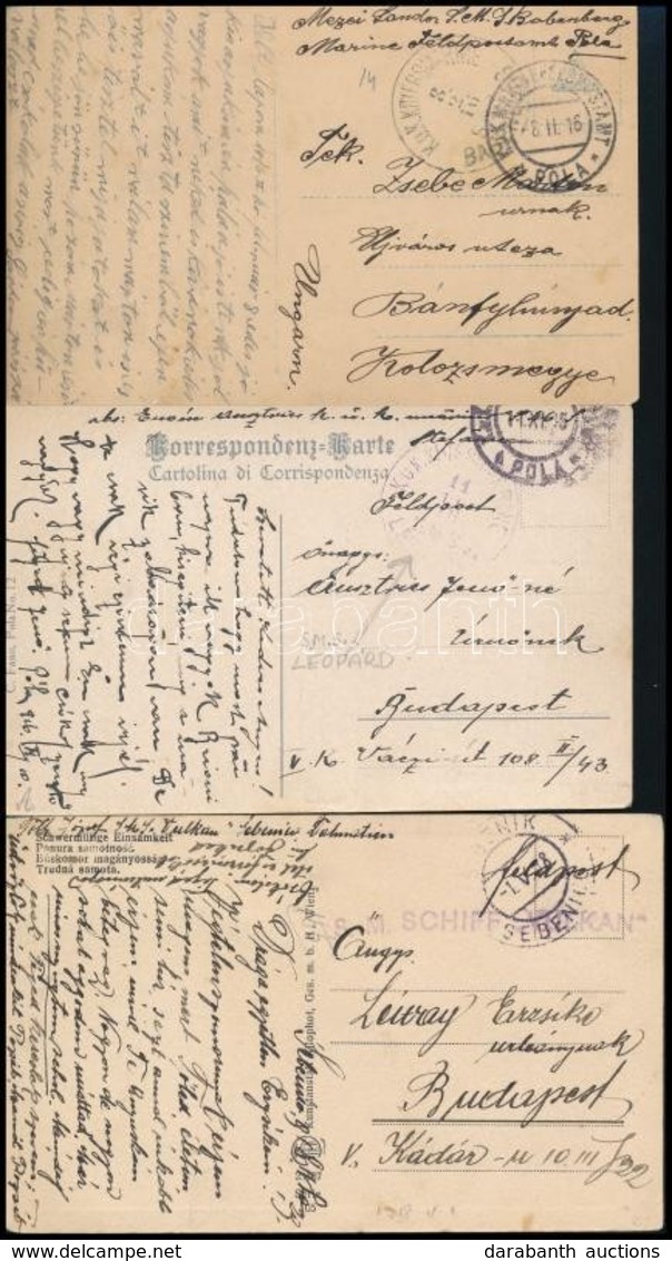 1916-1918 3 Db Tábori Képeslap 'VULKAN', 'BABENBERG', 'LEOPARD' - Autres & Non Classés