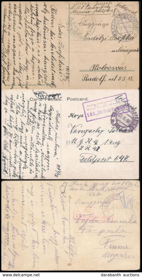 1917-1918 3 Db Tábori Képeslap 'Erz. Franz Ferdinand', 'Viribus', 'BABENBERG' - Autres & Non Classés