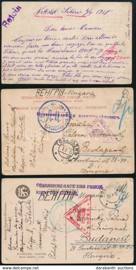 1916-1918 3 Db Hadifogolylap Oroszországból - Autres & Non Classés