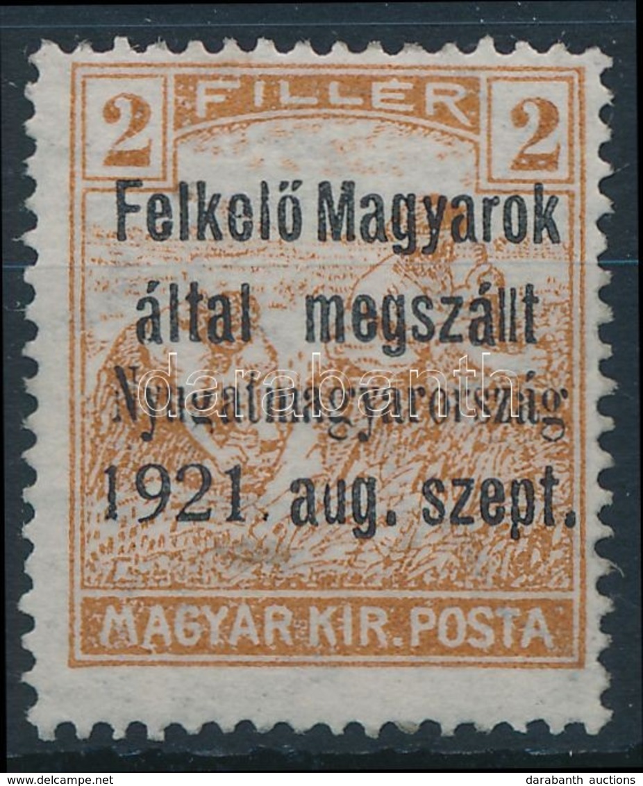 * Nyugat-Magyarország I. 1921 Arató 2f Próbanyomat, Bodor Vizsgálójellel - Autres & Non Classés