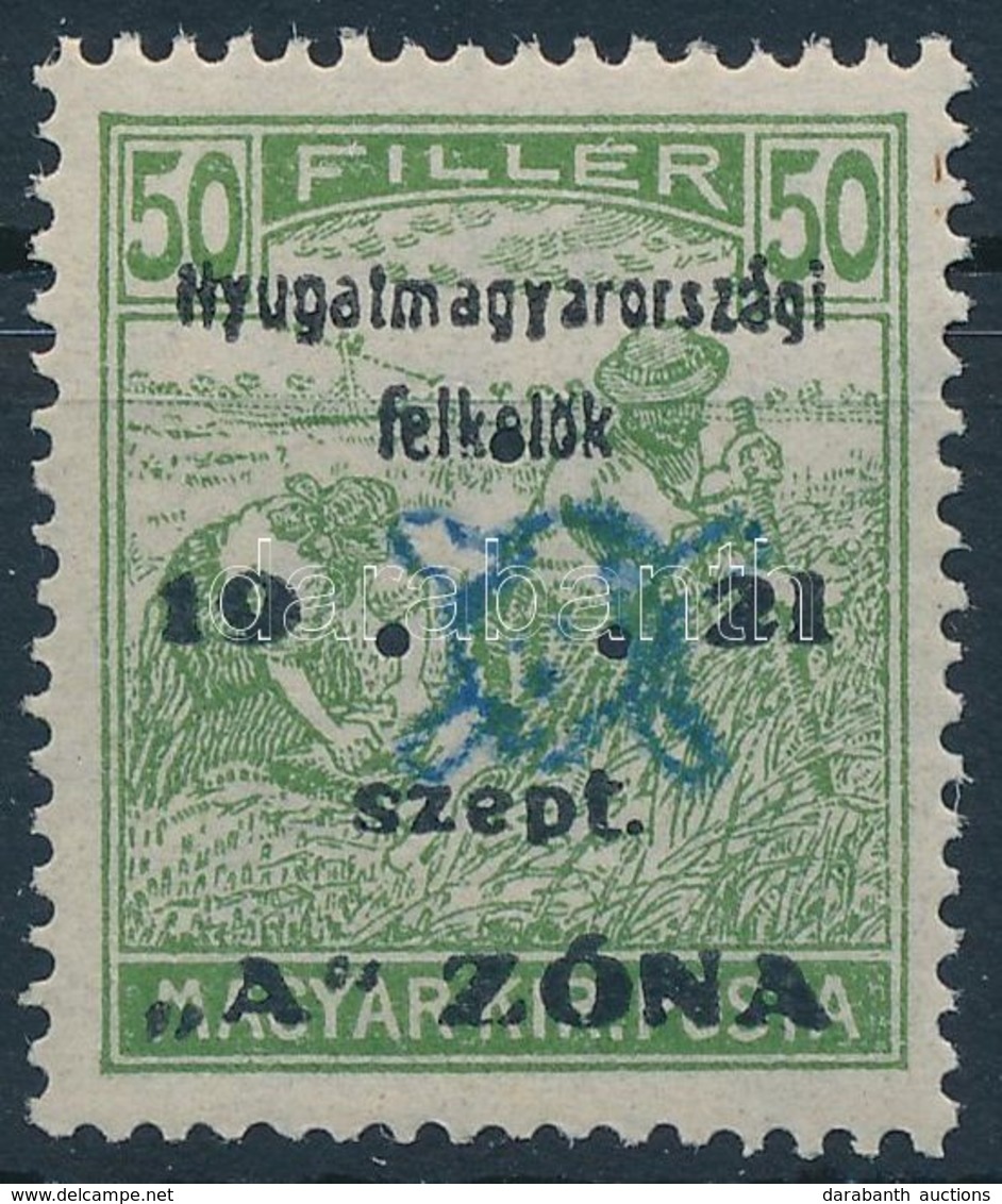 ** Nyugat-Magyarország II. 1921 Arató 50f Hármaslyukasztással Garancia Nélkül (60.000) - Autres & Non Classés