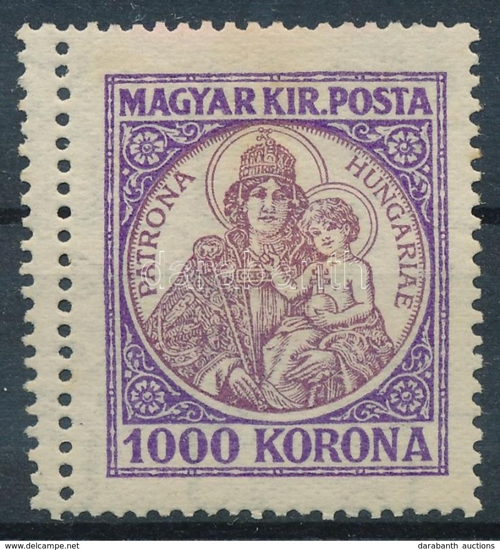 ** 1921 Koronás Madonna 1000K Keskeny Bal Oldali üres Mezővel - Autres & Non Classés