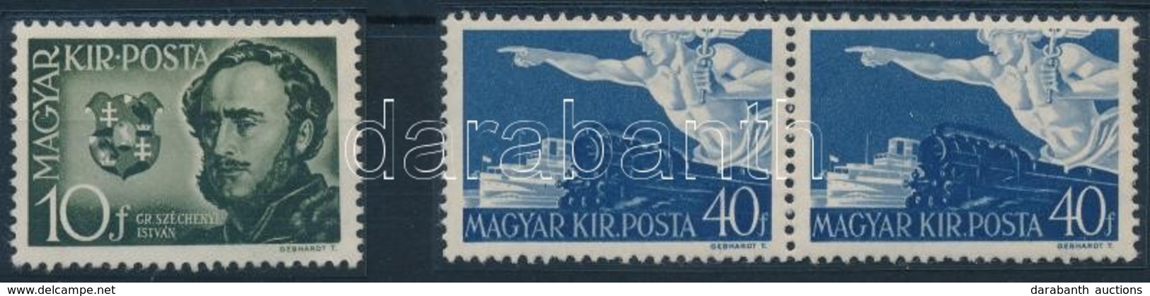 ** 1941 Széchenyi A 2 Ismert Lemezhiba, A 40f összefüggésben (5.500) - Altri & Non Classificati