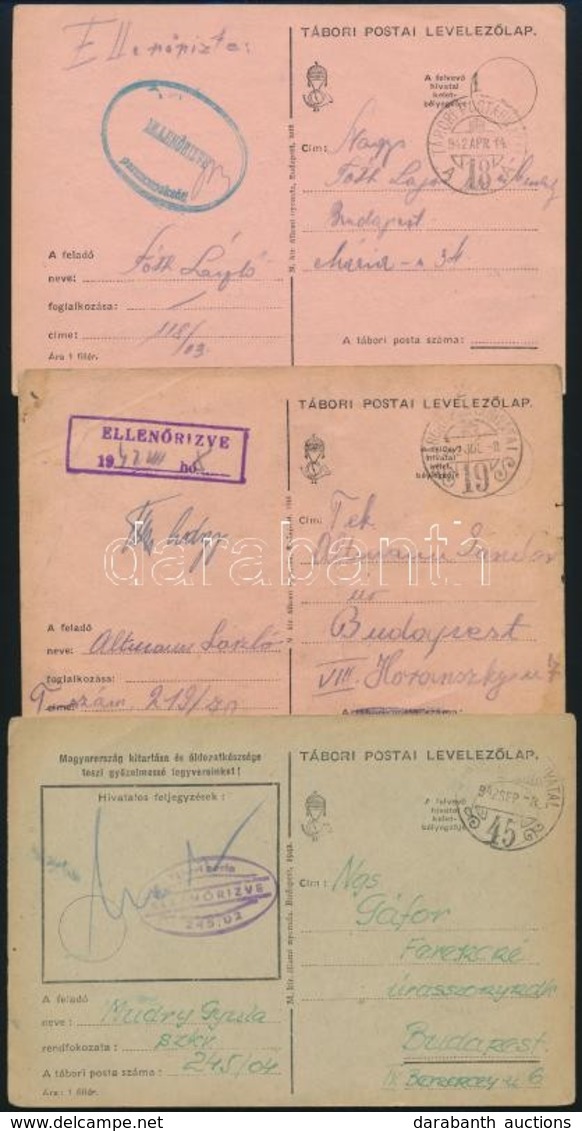 1942 3 Db Tábori Posta Levelezőlap 'TP 18', 'TP 19', 'TP 45' - Autres & Non Classés