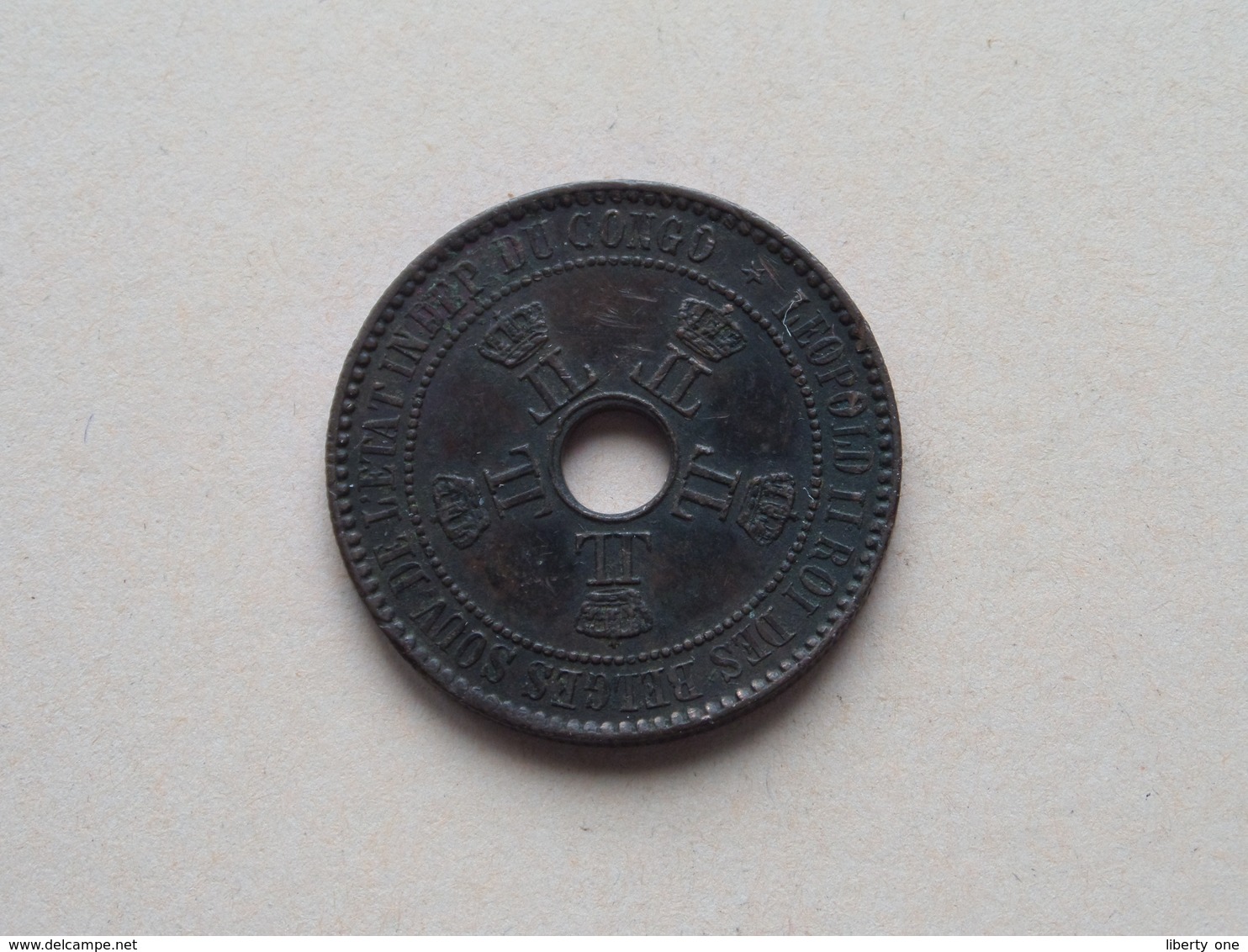 1888 - 5 Cent ( KM 3 ) Uncleaned ! - 1885-1909: Leopold II