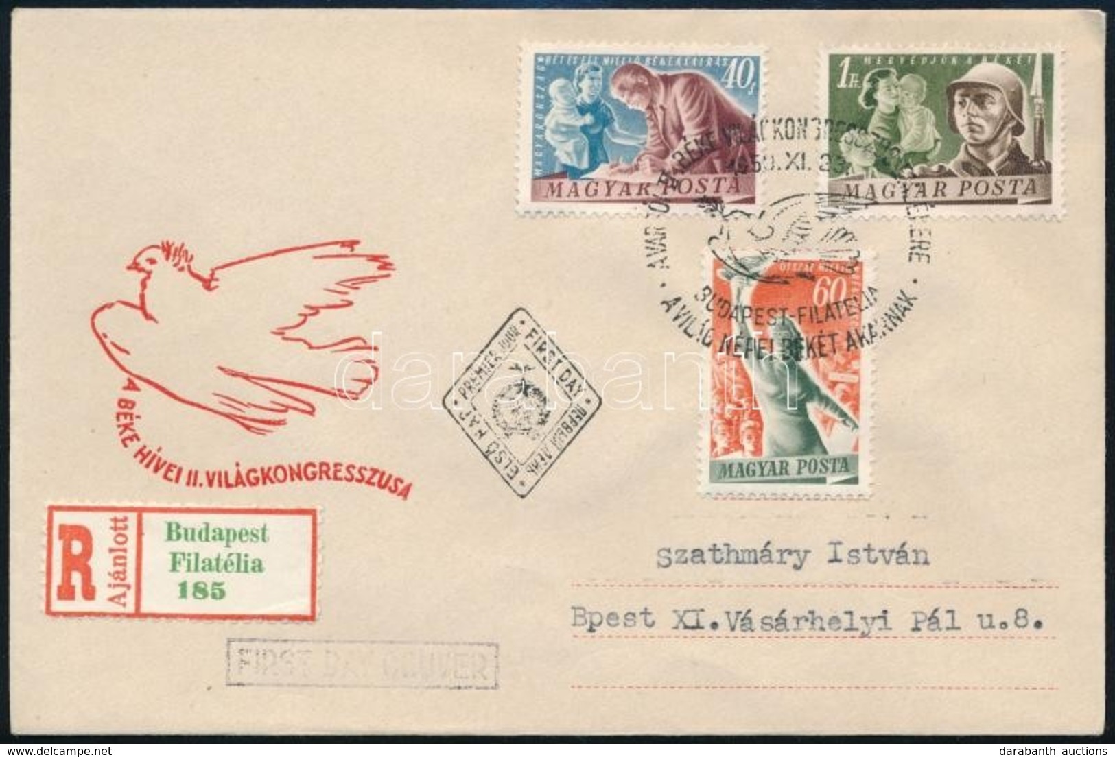 1950 Béke Ajánlott FDC - Otros & Sin Clasificación