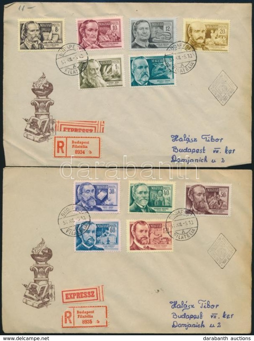 1954 Tudósok Sor 2 Db Ajánlott FDC-n - Otros & Sin Clasificación