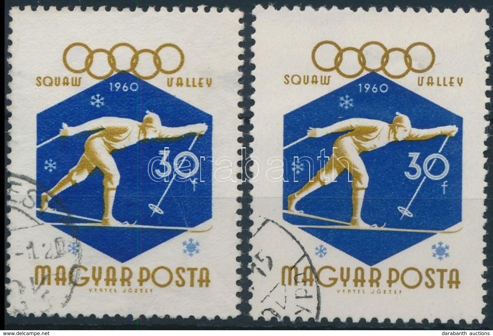 O 1960 Téli Olimpia 30f ,,bekötött Ujj' - Autres & Non Classés