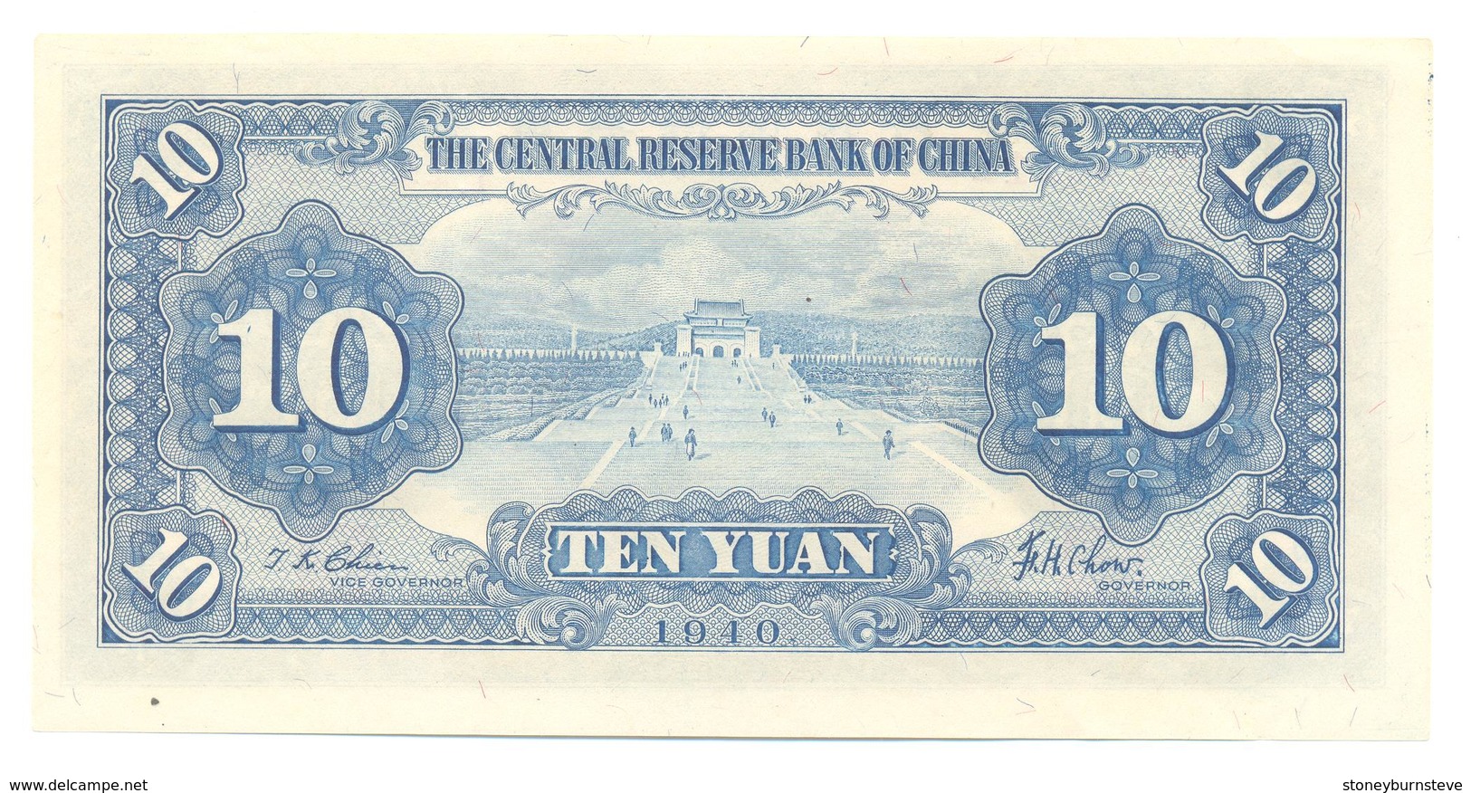 China Central Reserve Bank Of China 10 Yuan 1940 - Chine