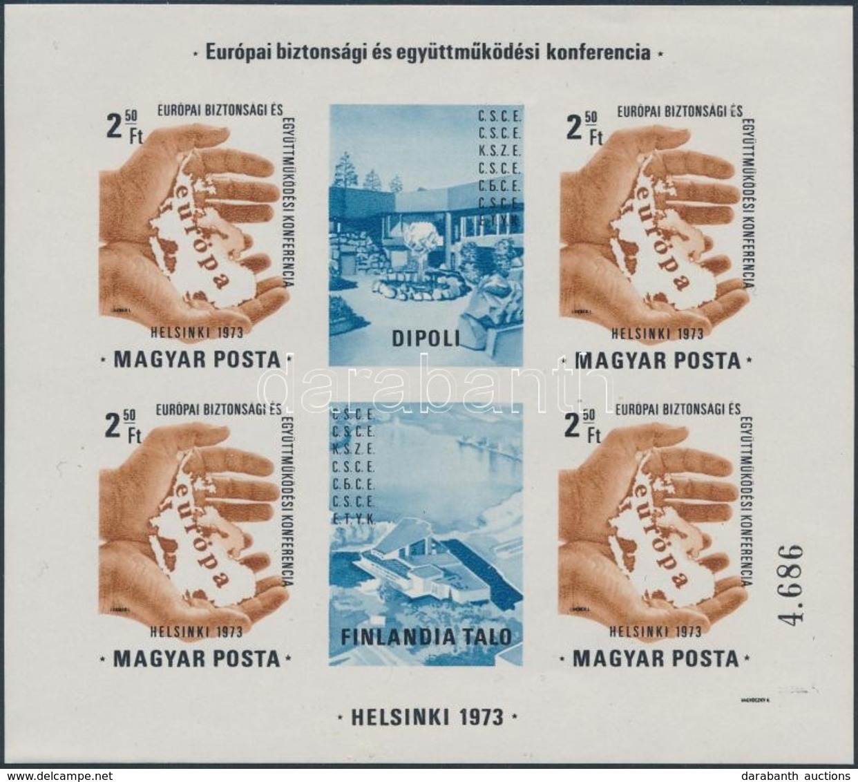 ** 1973 Helsinki Konferencia Vágott Blokk (25.000) - Autres & Non Classés