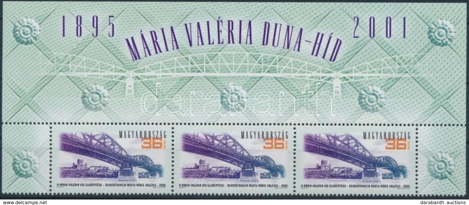 ** 2001 Mária Valéria Duna-híd ívsarki 3-as Csík, A Kisív Felső Részével - Autres & Non Classés