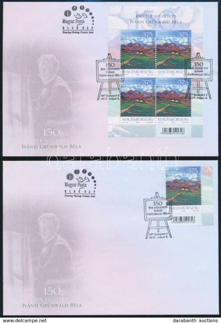 2017 Kastélyok Blokk + Iványi Grünwald Béla Vonalkódos ívsarki Bélyeg és Kisív 3 Db FDC-n (Névérték 3.755) - Altri & Non Classificati