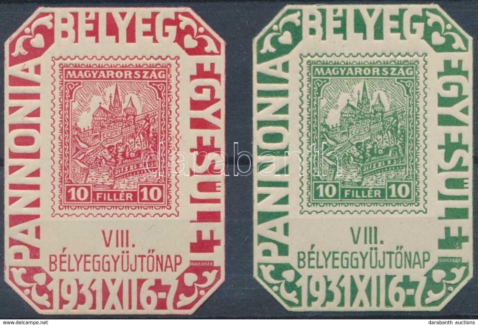 ** 1931/2a + 2b VIII. Bélyeggyűjtő Nap Emlékív 2 Db (20.000) - Autres & Non Classés