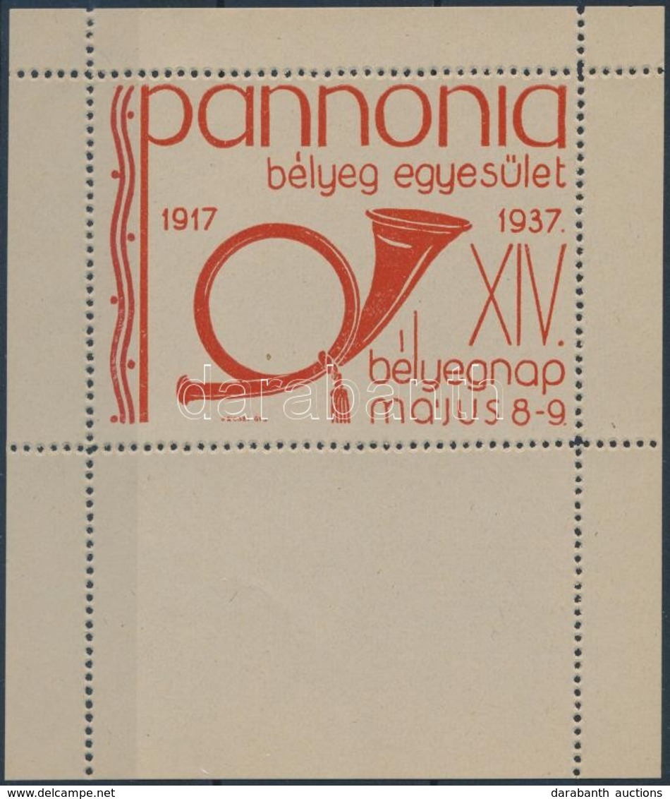 ** 1937/2ca Pannónia Bélyeg Egyesület XIV. Bélyegnap Emlékív (10.000) - Autres & Non Classés