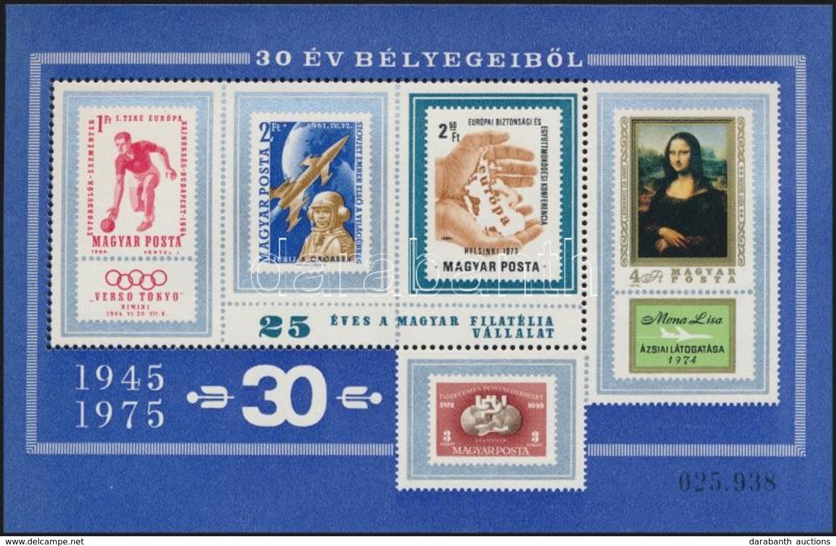 ** 1975 25 éves A Magyar Filatéliai Vállalat 55 Db Emlékív - Autres & Non Classés