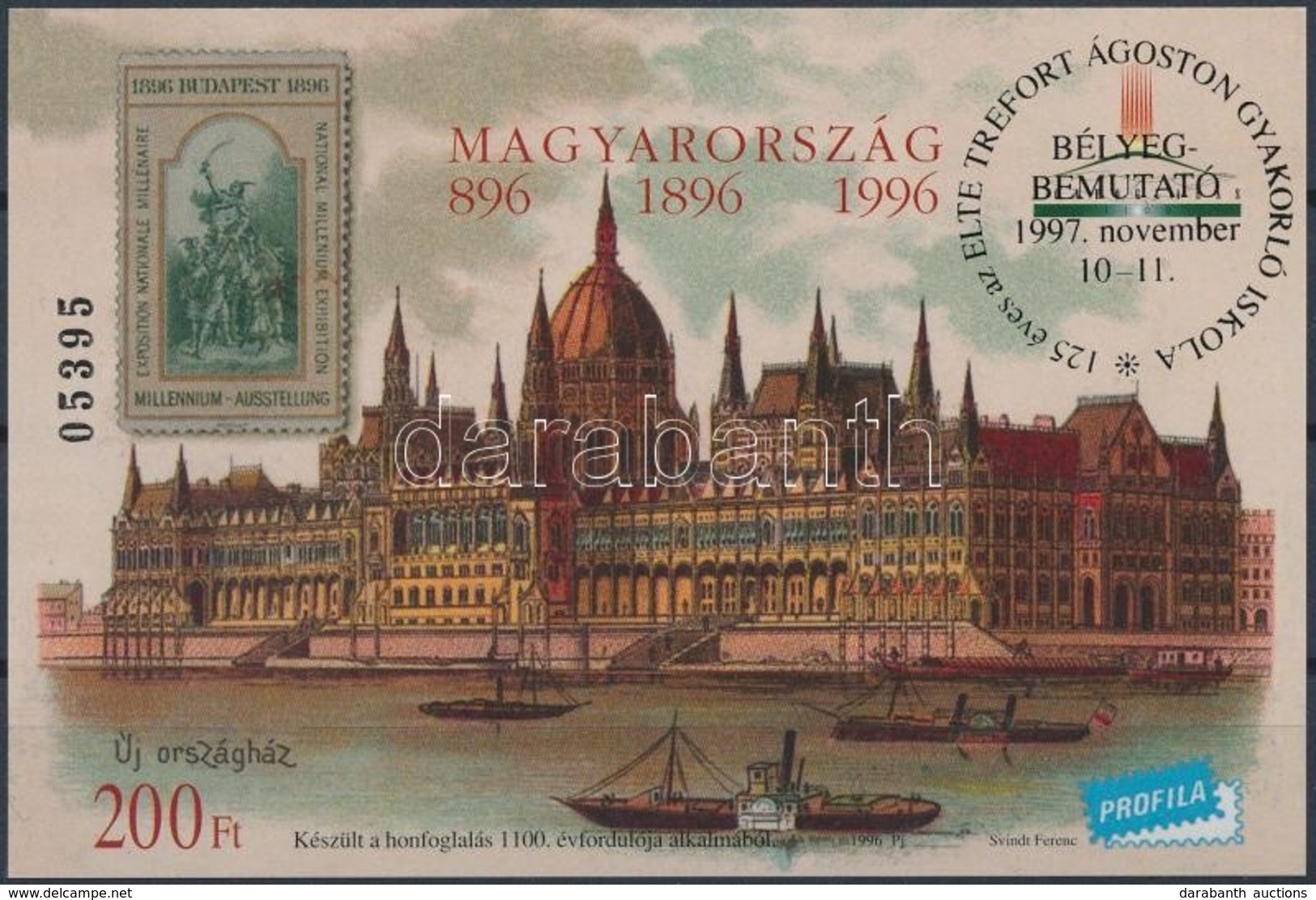 ** 1997/14 Trefort Ágoston Gyakorlóiskola Bélyegbemutató Emlékív Felülnyomással (7.500) - Altri & Non Classificati