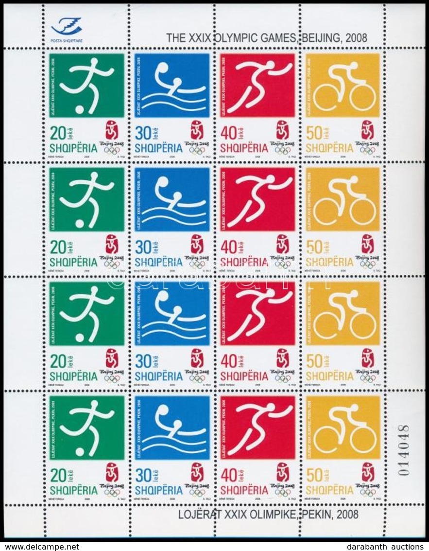 ** 2008 Nyári Olimpia Kisív Mi 3263-3266 - Altri & Non Classificati