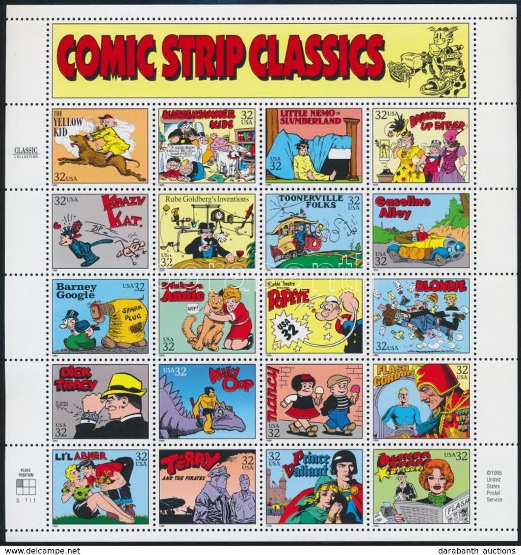 ** 1995 Klasszikus Képregény Figurák Kisív,
Classic Comics Mini Sheet
Mi 2652-2671 - Autres & Non Classés