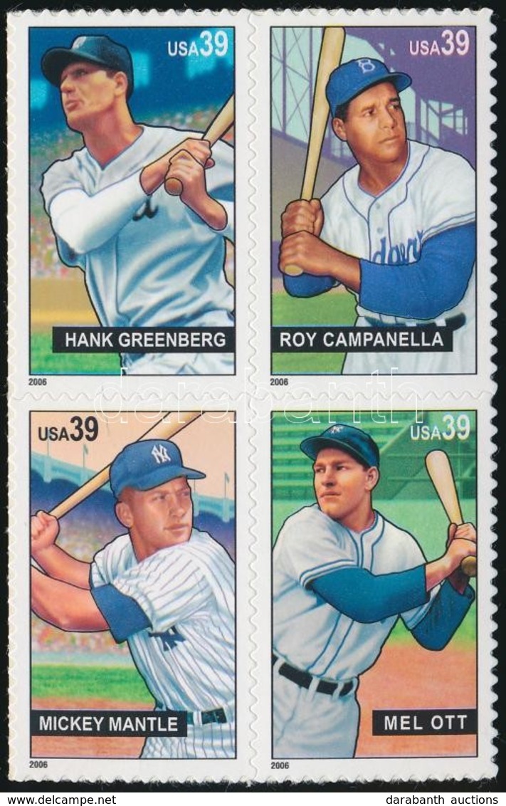 ** 2006 Baseball Játékosok öntapadós Négyestömb Mi 4132-4135 - Autres & Non Classés