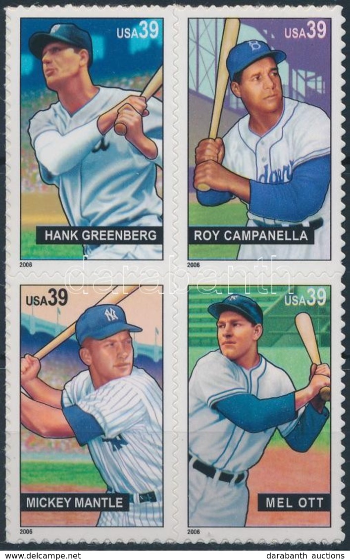 ** 2006 Baseball Játékosok öntapadós Négyestömb Mi 4132-4135 - Autres & Non Classés