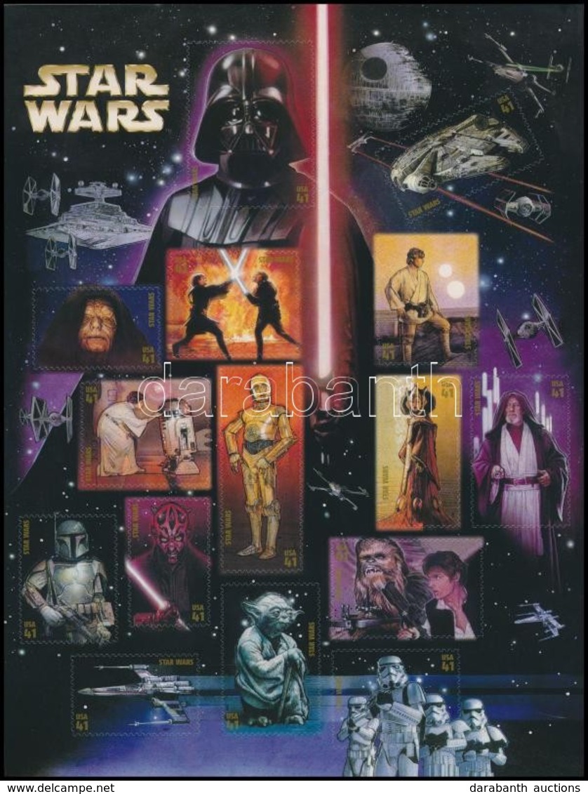 ** 2007 Star Wars Fólia ív,
Star Wars Foil Sheet
Mi 4212-4226 - Autres & Non Classés