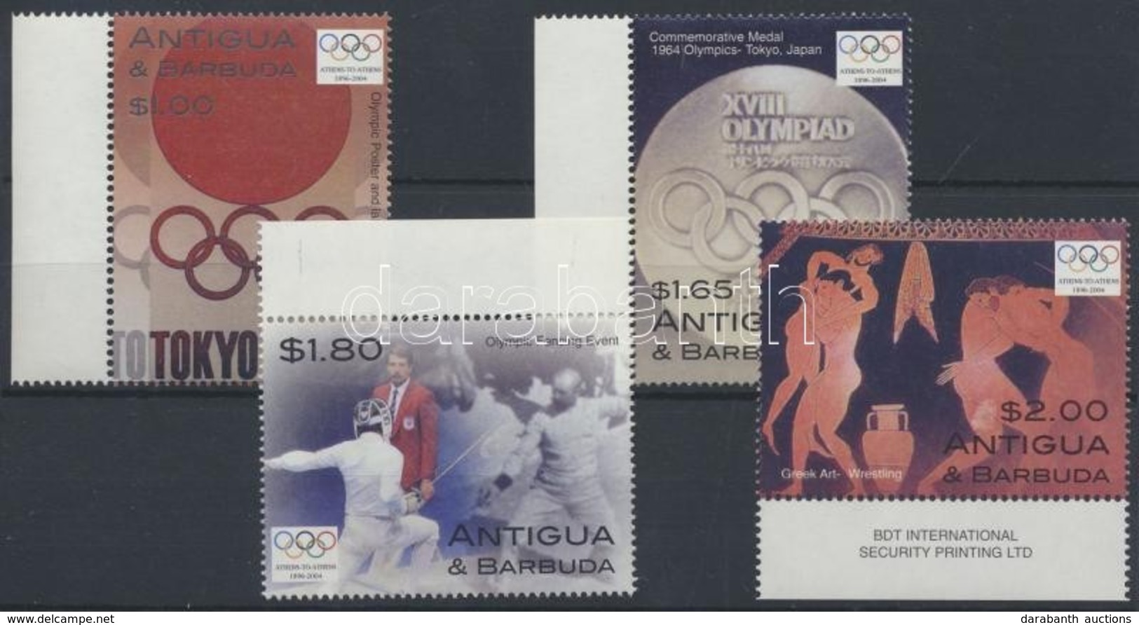 ** 2004 Olimpia Athén ívszéli Sor Mi 4097-4100 - Autres & Non Classés