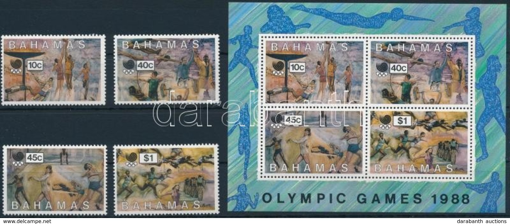 ** 1988 Nyári Olimpia Sor Mi 678-681 + Blokk Mi 54 - Autres & Non Classés