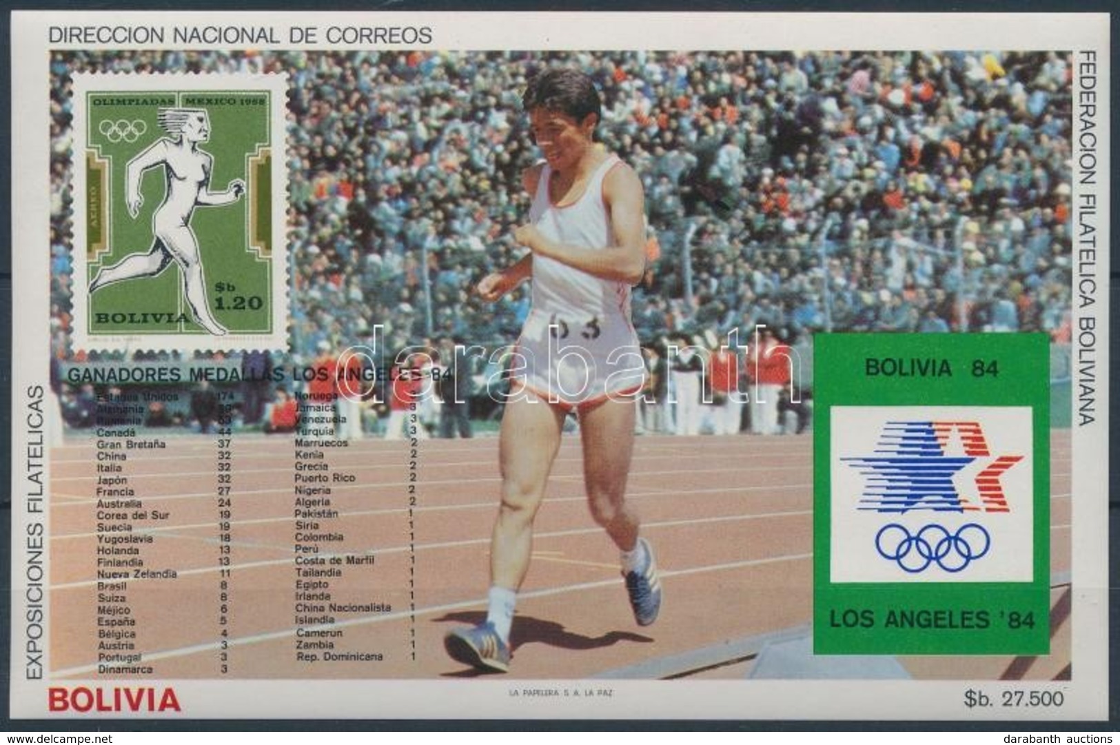 ** 1985 Nyári Olimpia, Los Angeles Blokk Mi 143 - Altri & Non Classificati