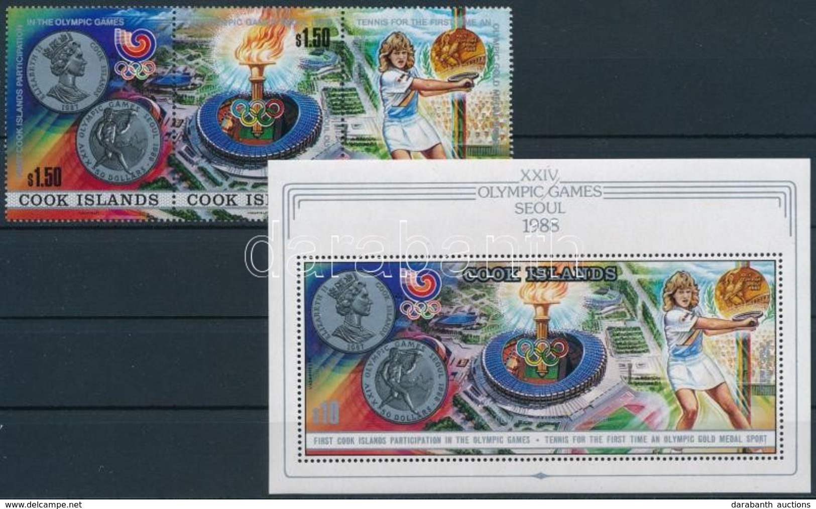 ** 1988 Nyári Olimpia: Szöul Sor Hármascsíkban Mi 1256-1258 + Blokk Mi 185 - Altri & Non Classificati